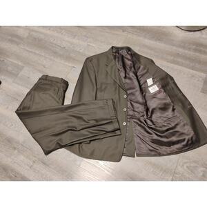 Paolo Uomo 100% wool 2 pieces suit jacket sz 42R pant/trouser 36wx28L Houndsto